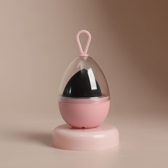 Спонж для макияжа &laquo;Капля&raquo;, 6 &times; 4 см, увеличивается при намокании, в футляре, цвет чёрный