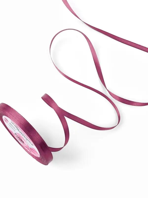 Лента атласная, 6 мм, 23&plusmn;1 м, сливовая №171