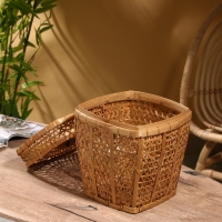 Корзина плетёная "Баскет" бамбук 24х24х28 см, светлая