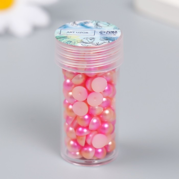 Декор "Градиент розово-кремовый" d=6 мм 10г 200 шт 5х2,5 см МИКС