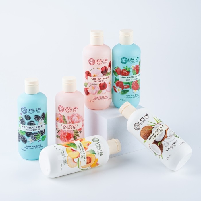 Гель для душа женский, 300 мл, аромат бодрящей ежевики, URAL LAB