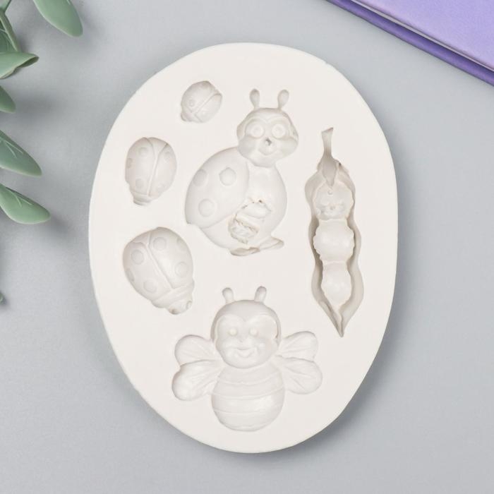 Молд силикон Молд силикон "Букашки" 6 предметов 10х7,5х1,5 см