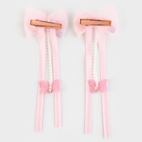 Заколки для волос с бантиком &laquo;Для милой леди&raquo;,2 шт., 4 х 15 см