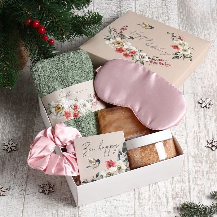 Набор подарочный Этель "Синички" полотенце 30х60см и аксс (5 предм)