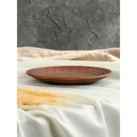 Тарелка "Тиана", декор, красная глина, 21 см