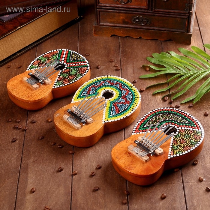 Сувенирный музыкальный инструмент Сувенирный музыкальный инструмент "Калимба" МИКС 17х13х3 см
