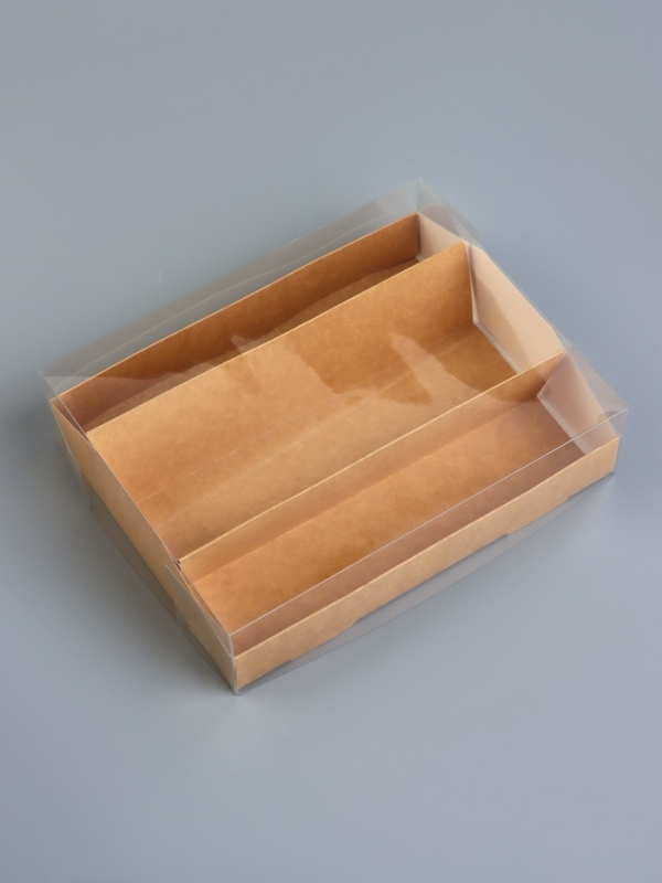 Кондитерская коробка складная под 3 эклеров, белая,16&times;13.5&times;7 см