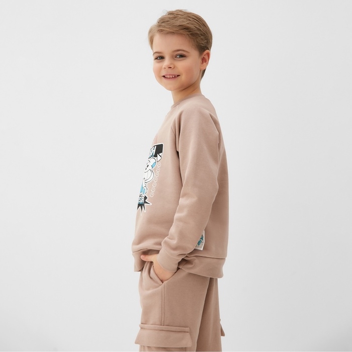 Свитшот детский MINAKU, цвет бежевый, рост 116 см