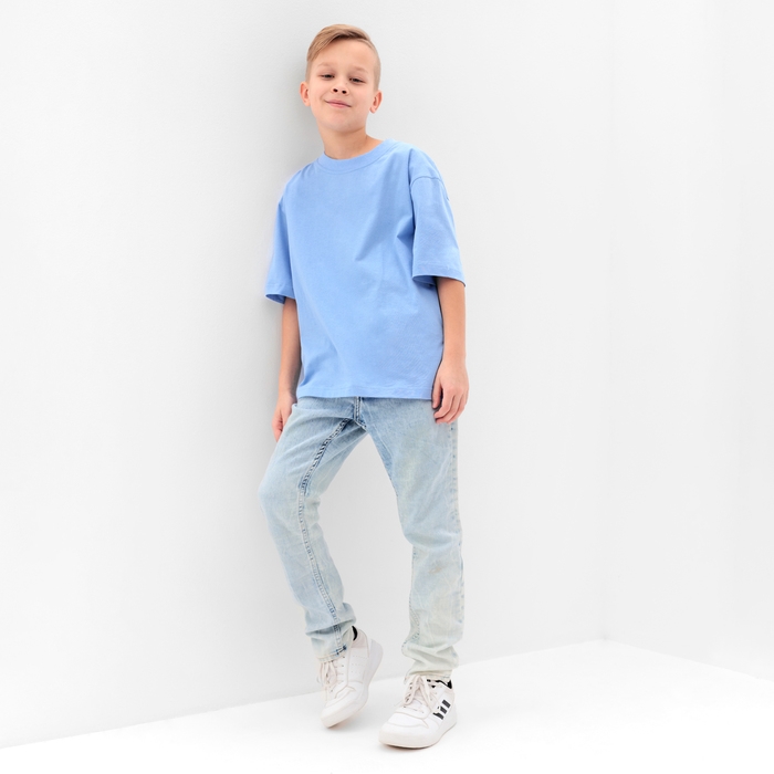 Футболка детская MINAKU, цвет голубой, рост 140 см