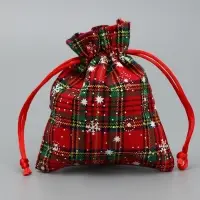 Мешочек подарочный холща &laquo;Новогодние истории&raquo;, снежинки, 10 х 12 см +/- 1.5 см