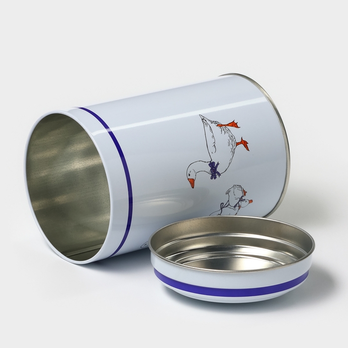 Банка для сыпучих продуктов &laquo;Гуси&raquo;, 1,1 л, d=9,9 см, круглая