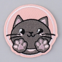 Термонаклейка на одежду «Котик», диам. 6,4 см Термонаклейка на одежду «Котик», диам. 6,4 см