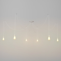 Светильник "Скин паук" 6хЕ27 40Вт белый 30х30х20-150см Светильник "Скин паук" 6хЕ27 40Вт белый 30х30х20-150см