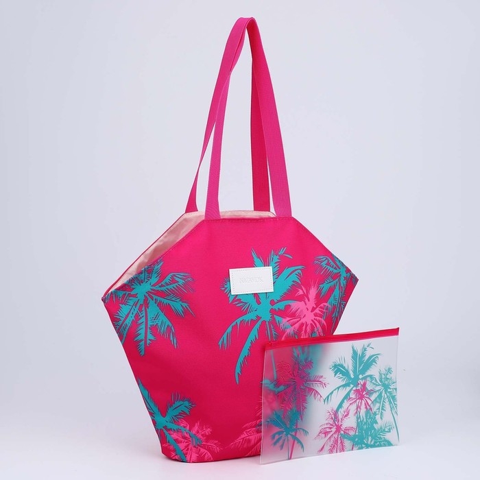 Сумка женская пляжная Сумка женская пляжная "Пальма" + бикини бэг