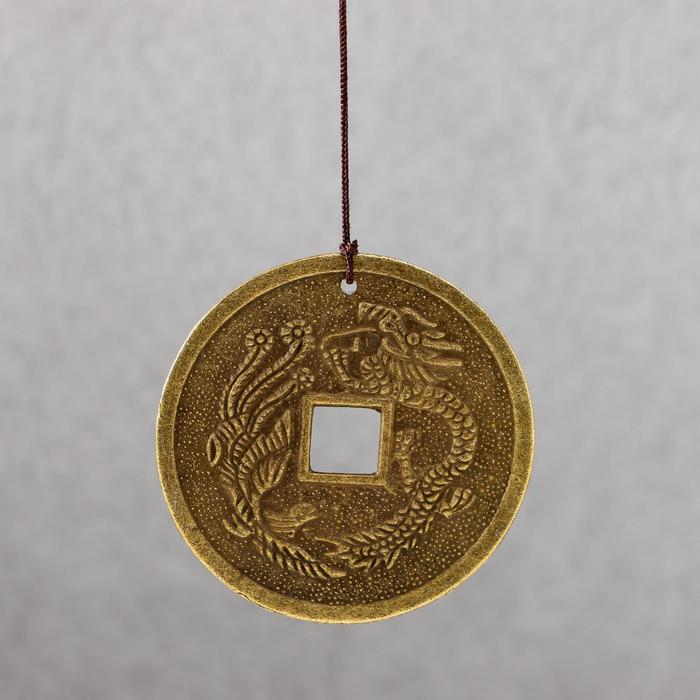 Музыка ветра металл "Денежная жаба с монетой" 3 колокольчика 34х5,6х5,6 см