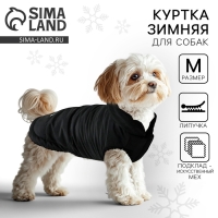 Одежда для собак. Куртка зимняя &laquo;Тёплая зима&raquo;, чёрная размер M