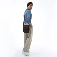 Сумка мужская через плечо TEXTURA, искусственная кожа, цвет коричневый Сумка мужская через плечо TEXTURA, искусственная кожа, цвет коричневый