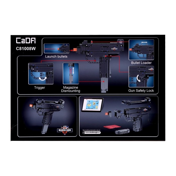 Конструктор Оружие Техно &laquo;Автомат УЗИ&raquo;, 359 деталей, 6 пуль, стреляет