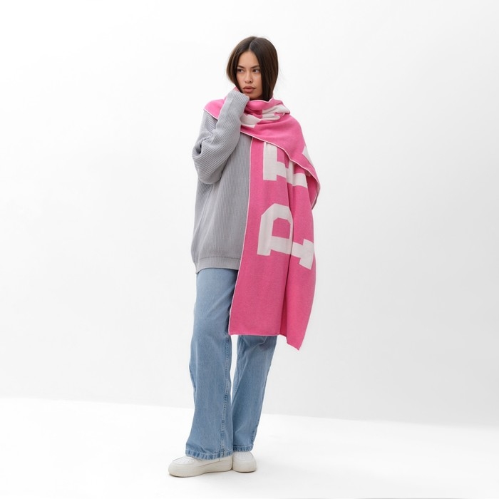 Шарф женский двусторонний MIST розовый, размер 47*226см Шарф женский двусторонний MIST розовый, размер 47*226см