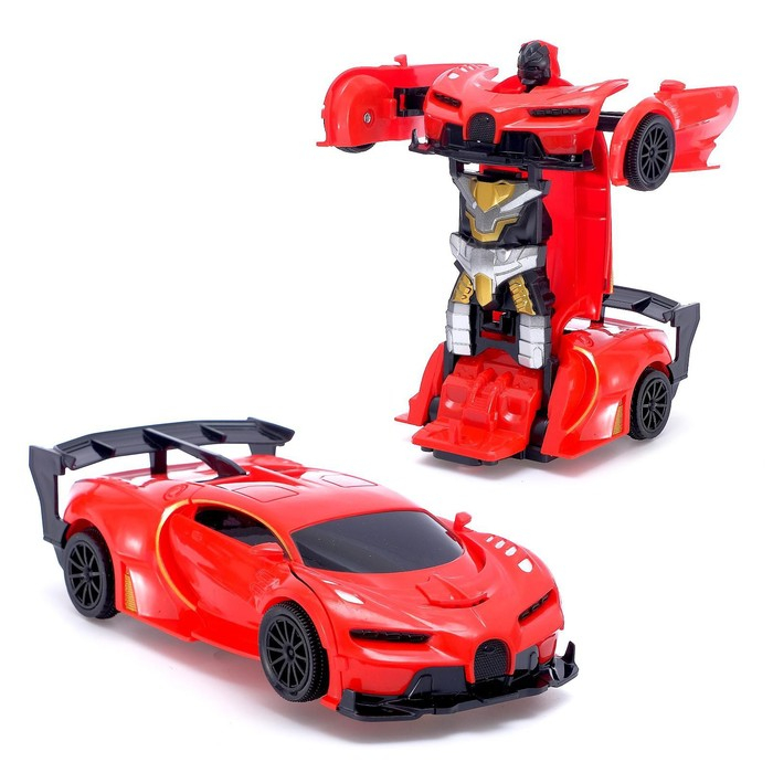 Робот радиоуправляемый &laquo;Спорткар&raquo;, трансформируется, работает от батареек, цвета МИКС