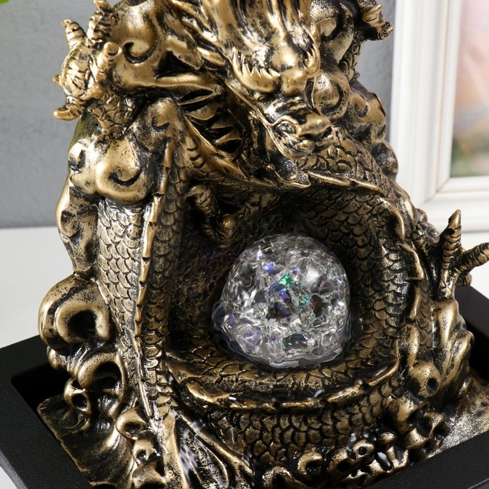 Фонтан настольный от сети, подсветка Фонтан настольный от сети, подсветка "Золотой дракон" 26х17,5х23 см