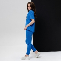 Комплект женский (футболка/брюки), цвет голубой, размер 44 Комплект женский (футболка/брюки), цвет голубой, размер 44