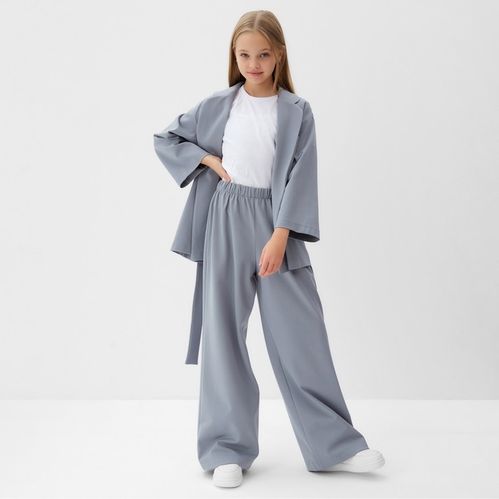 Комплект для девочки (жакет и брюки) MINAKU: PartyDress, цвет серо-голубой, рост 152 см Комплект для девочки (жакет и брюки) MINAKU: PartyDress, цвет серо-голубой, рост 152 см