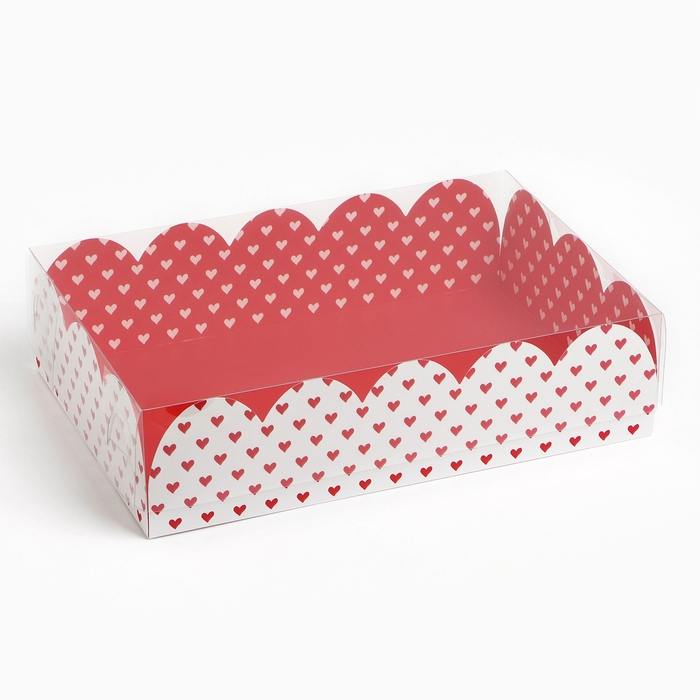 Коробка для кондитерских изделий с PVC крышкой «С любовью», 20 х 30 х 8 см Коробка для кондитерских изделий с PVC крышкой «С любовью», 20 х 30 х 8 см