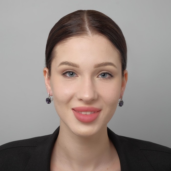 Серьги со стразами &laquo;Подари нежность&raquo; кристалл, цвет тёмно-фиолетовый в серебре