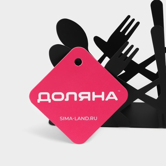 Салфетница Доляна &laquo;Приборы&raquo;, 13,5&times;4,5&times;9,5 см, цвет чёрный