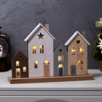 Подвеска световая "Городок", 30х6х21 см, 12 LED, CR2032x1 (в компл.), свечение тёплое белое Подвеска световая "Городок", 30х6х21 см, 12 LED, CR2032x1 (в компл.), свечение тёплое белое