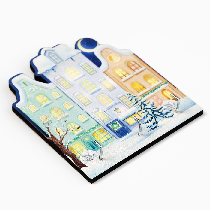 Ключница настенная новогодняя «Дома , ночь», на Новый год Ключница настенная новогодняя «Дома , ночь», на Новый год