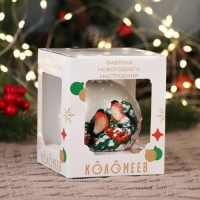 Шар "Зимние птицы 2", 80 мм., в подарочной упаковке