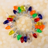 Миниатюра кукольная &laquo;Гирлянда - сосулька&raquo; длина 1 метр, игрушка: 2,5&times;0,8 см, цвета МИКС