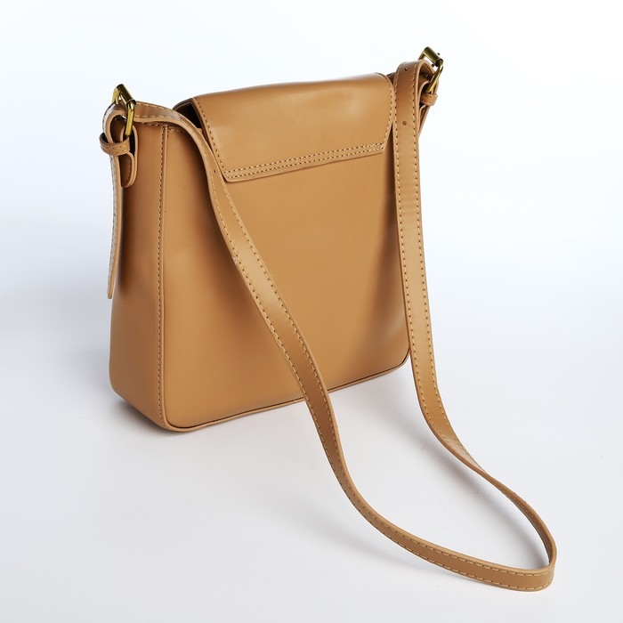 Сумка-мессенджер на клапане, цвет бежевый Сумка-мессенджер на клапане, цвет бежевый