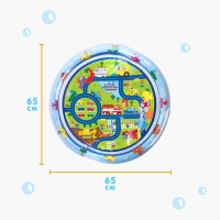 Акваковрик надувной развивающий водный коврик &laquo;Транспорт&raquo;, 65x65 см, Крошка Я