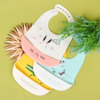 Нагрудник для кормления «Зайка» силиконовый с карманом, цвет белый/розовый Нагрудник для кормления «Зайка» силиконовый с карманом, цвет белый/розовый