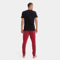 Пижама новогодняя мужская KAFTAN "Дед Мороз", цвет красный/чёрный, размер 50 Пижама новогодняя мужская KAFTAN "Дед Мороз", цвет красный/чёрный, размер 50