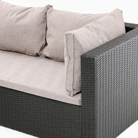 Набор садовой мебели "Флорант": угловой диван, стол, плетение: искусственный ротанг, мокко