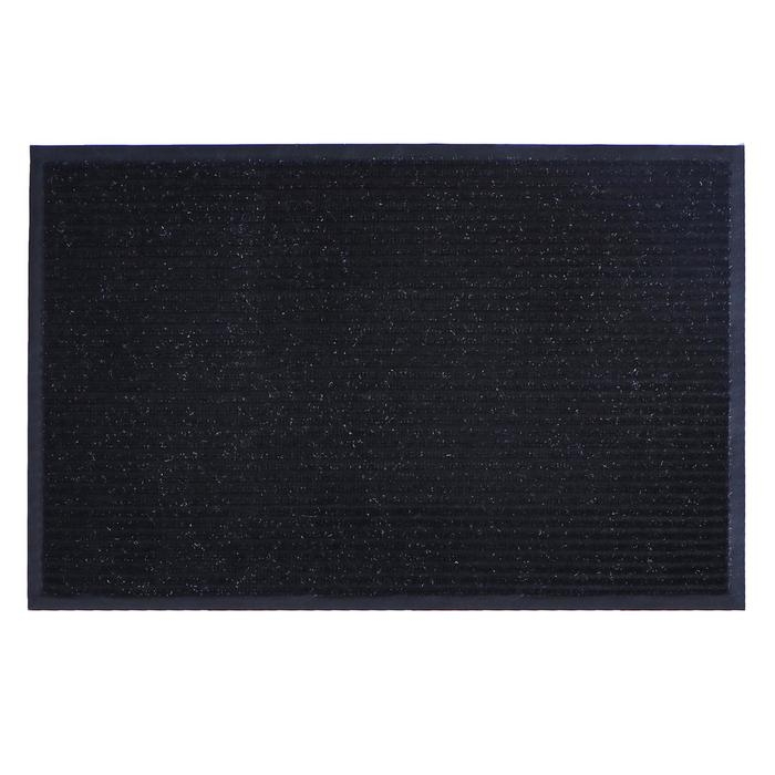Коврик придверный влаговпитывающий, ребристый, &laquo;Стандарт&raquo;, 60&times;90 см, цвет чёрный