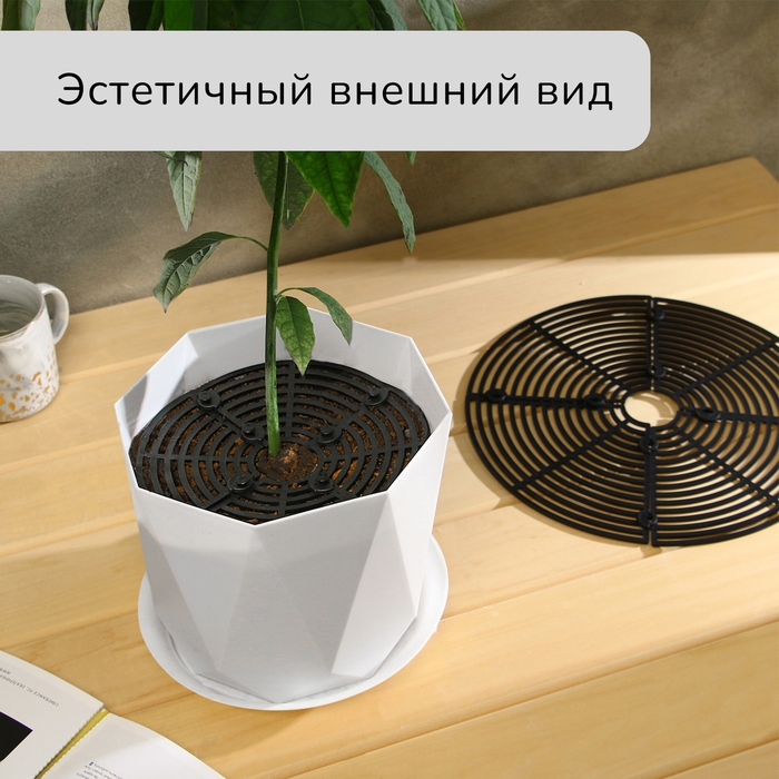 Защитная решётка для комнатных растений, от кошек, d = 30 см, пластик Защитная решётка для комнатных растений, от кошек, d = 30 см, пластик