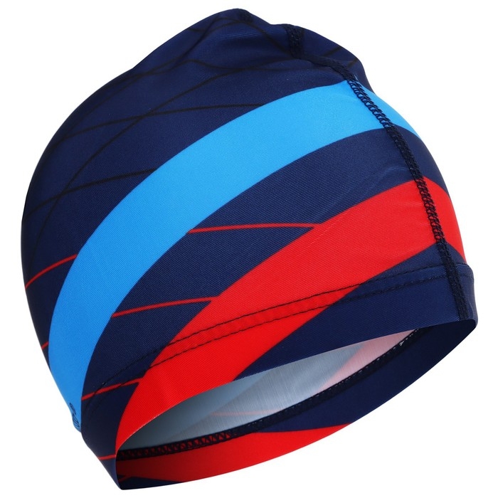 Шапочка для плавания взрослая ONLYTOP &laquo;Полосы&raquo;, тканевая, обхват 54-60 см