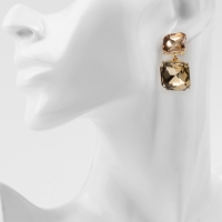 Серьги со стразами «Иллюзион» полутона квадраты, цвет золотой Серьги со стразами «Иллюзион» полутона квадраты, цвет золотой