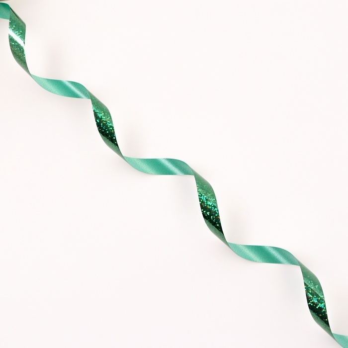 Лента для декора и подарков голография, 1,2см х 45м, зелёная