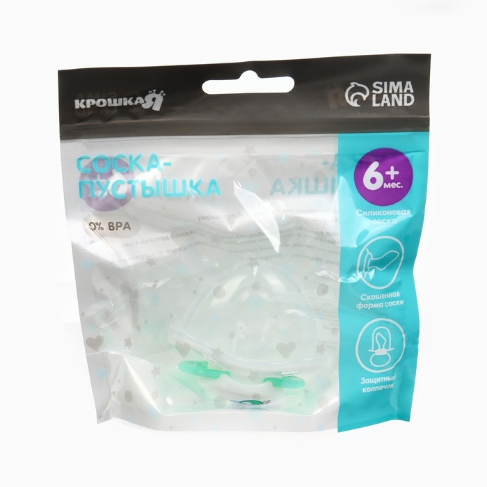 Соска - пустышка ортодонтическая &laquo;Птички&raquo;, +6 мес., цвет зеленый