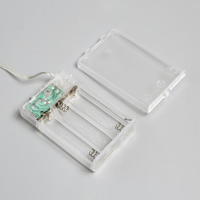 Гирлянда &laquo;Конский хвост&raquo; 10 нитей по 1 м, IP20, серебристая нить, 100 LED, 2 режима, батарейки AAх3 (нет в комплекте), свечение тёплое белое