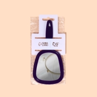 Зеркало с ручкой, зеркальная поверхность 6,5 &times; 6 см, цвет МИКС