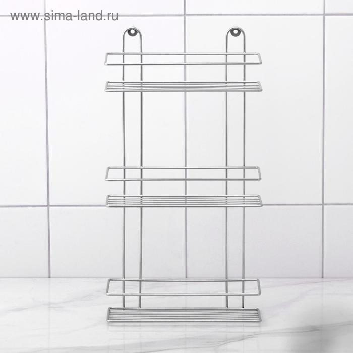 Полка прямоугольная 3-х ярусная, 26.5&times;10.5&times;50 см, хром