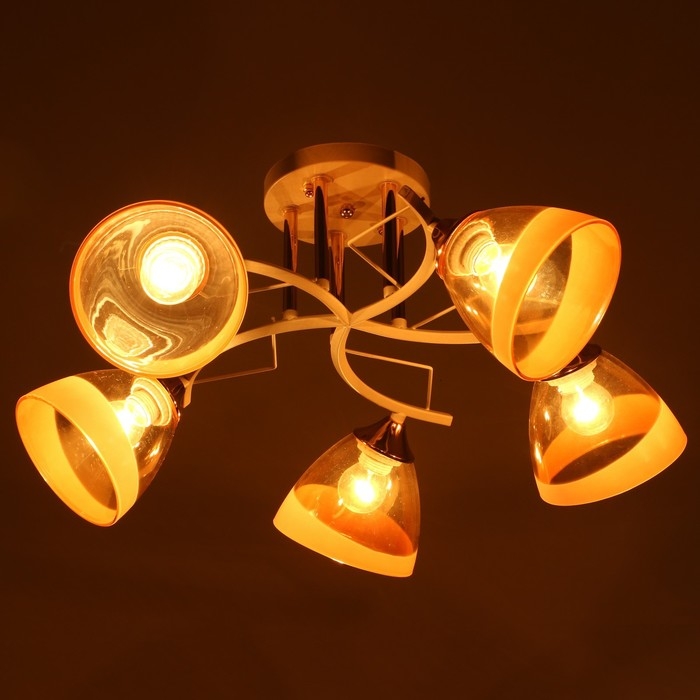 Люстра "Аделла" 5хЕ27 40Вт бело-золотой 65х65х26 см BayerLux