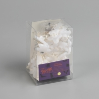 Гирлянда &laquo;Нить&raquo; 2 м роса с насадками &laquo;Призрак&raquo;, IP20, серебристая нить, 20 LED, свечение тёплое белое, 2 режима, ААх2